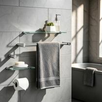 Kit De Acessórios Para Banheiro Orion Utilidades Lavabo De Box e Pia 5 Peças Alto Brilho Grego Metal Kit De Acessórios Para Banheiro Orion Utilidades Lavabo De Box e Pia 5 Peças Alto Brilho Grego Metal