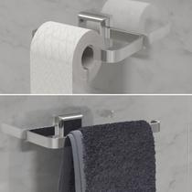 Kit De Acessórios Para Banheiro Papeleira e Porta Toalha de Rosto Kit De Acessórios Para Banheiro Papeleira e Porta Toalha de Rosto