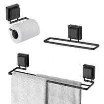 Kit De Acessórios Para Banheiro Porta Papel + Porta Toalha