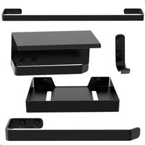 Kit De Acessórios Para Banheiro Preto 5 Itens Maxx Kit De Acessórios Para Banheiro Preto 5 Itens Maxx