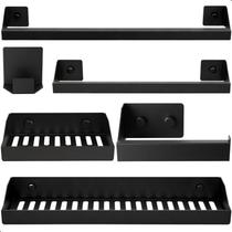 Kit de Acessórios Para Banheiro Preto 6 Pçs F.Master Slim DF