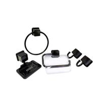 Kit de Acessórios para Banheiro Preto com 05 Itens Lindos