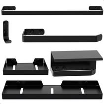 Kit de Acessórios Para Banheiro Preto Fosco 6 Peças F.MAX