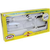 Kit de Acessórios para Banheiro Samba JKSB 5 Peças Branco em Plásticos de Engenharia PS e Alumínio Kit de Acessórios para Banheiro Samba JKSB 5 Peças Branco em Plásticos de Engenharia PS e Alumínio