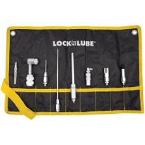 Kit de acessórios para lubrificação LockNlube de 8 peças com estojo Rip-Stop Kit de acessórios para lubrificação LockNlube de 8 peças com estojo Rip-Stop