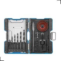 Kit de Acessórios para Madeira 17 Peças Completo para Furadeira Marcenaria e Acabamento Kit de Acessórios para Madeira 17 Peças Completo para Furadeira Marcenaria e Acabamento