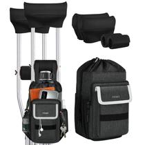 Kit de acessórios para muletas Ytonet, 5 peças, almofadas, alças de bolsa, pretas