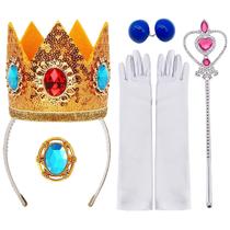 Kit de acessórios Princess Peach Crown para conjunto de fantasias femininas