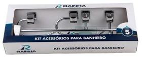 Kit De Acessórios Rainha Square Semi Luxo Inox Cromado 5 Peç
