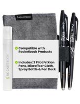 Kit de Acessórios Rocketbook com 2 Canetas FriXion, Pano de Microfibra, Spray e Suporte para Caneta Kit de Acessórios Rocketbook com 2 Canetas FriXion, Pano de Microfibra, Spray e Suporte para Caneta