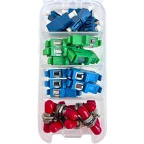 Kit de acoplador de fibra óptica Fibershack com 26 acopladores ST LC SC