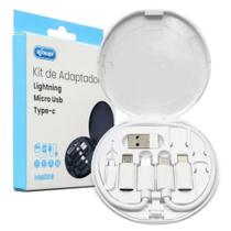 Kit De Adaptadores: Lightining, Micro Usb E Type-c Knup Cor Branco