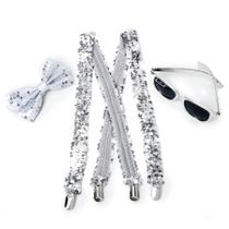 Kit de Adereços Óculos + Gravata + Suspensório Festa Carnaval 01 Unidade Cromus