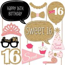 Kit de adereços Photo Booth Big Dot of Happiness Sweet 16 Birthday Kit de adereços Photo Booth Big Dot of Happiness Sweet 16 Birthday