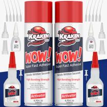 Kit de Adesivo Kraken Bond Wow! Cola CA 50mL + Spray Ativador 200mL Kit de Adesivo Kraken Bond Wow! Cola CA 50mL + Spray Ativador 200mL