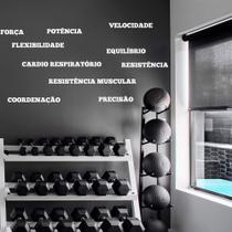 Kit de Adesivo Palavras Motivação Academia Exercício Funcional Resistência Muscular Força