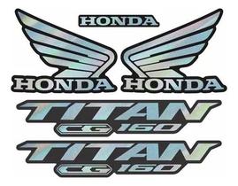 Kit De Adesivo Para Moto Honda Titan 160 Holográfico. Afl_154 Kit De Adesivo Para Moto Honda Titan 160 Holográfico. Afl_154