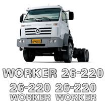 Kit De Adesivos 26-220 Worker Emblema Caminhão Volkswagen