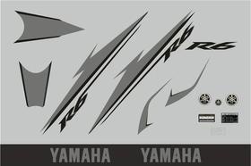 Kit De Adesivos Compatível Com Yamaha R6 2007 Preta R607pt Kit De Adesivos Compatível Com Yamaha R6 2007 Preta R607pt