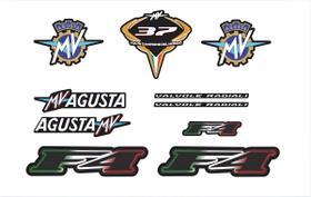 Kit de Adesivos Compatível MV Agusta F4 2014 Preto Kit de Adesivos Compatível MV Agusta F4 2014 Preto
