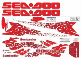 Kit de Adesivos Compatível Sea-Doo SP 95 Vermelho Kit de Adesivos Compatível Sea-Doo SP 95 Vermelho