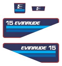 Kit de Adesivos Evinrude 15 Compatível Motor de Popa Kit de Adesivos Evinrude 15 Compatível Motor de Popa