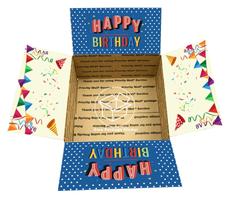 Kit de adesivos para caixa de aniversário azul Kit de adesivos para caixa de aniversário azul