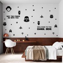 Kit de Adesivos Star Wars Welcome To The Dark Side Geek Porta Parede