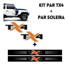 Kit De Adesivos Tx4 Troller 2020 2021 + Par Soleira Laranja