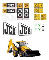 Kit de Adesivos Vinil Compatível JCB 3C Retroescavadeira