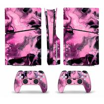 Kit de adesivos vinílicos Pink Marble para PS5 Slim