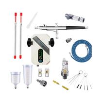 Kit De Aerógrafo De Ação Dupla 30PSI Com Compressor Redutor De Ruído, Conjunto De Pintura Portátil