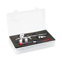 Kit De Aerógrafo De Dupla Ação 0.3 0.5mm Com Alimentação Por Gravidade Para Pintura De Modelos, Arte