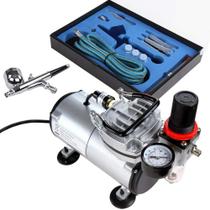 Kit de aerógrafo TIMBERTECH com compressor de dupla ação Gravity