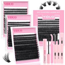 Kit de agrupamento de cílios YIDUO D Curl Fluffy Volume Faux Mink