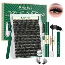 Kit de agrupamentos de cílios KEYYOU 3D Effect 280 unidades 100D D Curl