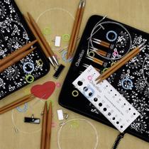 Kit de Agulhas Circulares Intercambiáveis para Tricô 13 Agulhas T-SPIN Bamboo 13cm - ChiaoGoo