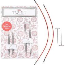 Kit de Agulhas Circulares Intercambiáveis para Tricô Twist Short Combo Finas - Chiaogoo