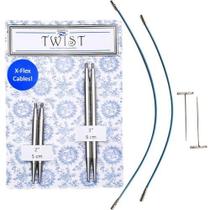 Kit de Agulhas Circulares Intercambiáveis para Tricô Twist Short Combo X-Flex Cables - Chiaogoo Kit de Agulhas Circulares Intercambiáveis para Tricô Twist Short Combo X-Flex Cables - Chiaogoo