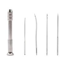 Kit De Agulhas De Costura De Couro Prata 4 Peças Para Costura De Couro E Lona