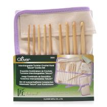 Kit de Agulhas Intercambiáveis para Crochê Tunisiano Bambu Takumi Clover