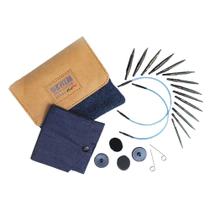 Kit De Agulhas Intercambiáveis Tricô Knitpro Denim 16Pçs