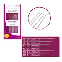 Kit de Agulhas para Bordar Sew Mate Com 12 Peças SN-E31 Kit de Agulhas para Bordar Sew Mate Com 12 Peças SN-E31