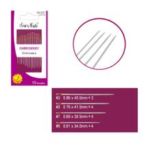 Kit de Agulhas para Bordar Sew Mate Com 15 Peças SN-E51 Kit de Agulhas para Bordar Sew Mate Com 15 Peças SN-E51