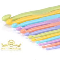 Kit De Agulhas Para Croche Com 12un Em Plástico Colors - Importado