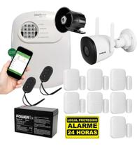 Kit De Alarme 7 Sensores Com Câmera Wi-fi Im5 S Externa