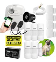 Kit De Alarme Com 6 Sensor Presença Pet 4 Abertura Intelbras
