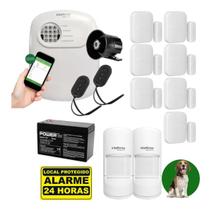 Kit De Alarme Com 7 Sensor De Abertura 2 Presença Pet