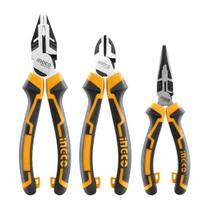 Kit de alicates ingco 3 peças alta performance industrial