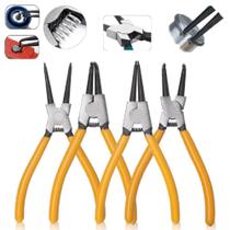 Kit De Alicates Para Anéis 7 Polegadas Jogo Com 4 Peças Extrator Interno Externo Curvo Reto